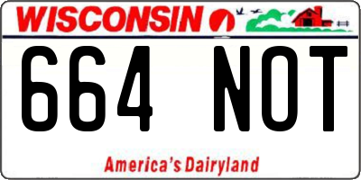 WI license plate 664NOT
