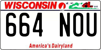 WI license plate 664NOU