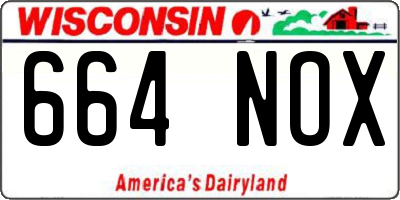 WI license plate 664NOX