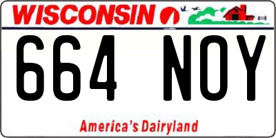 WI license plate 664NOY
