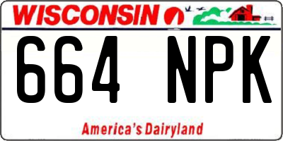 WI license plate 664NPK