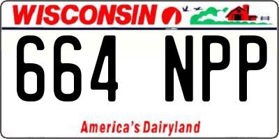 WI license plate 664NPP