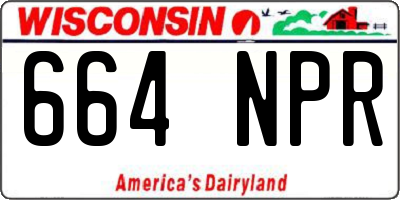 WI license plate 664NPR