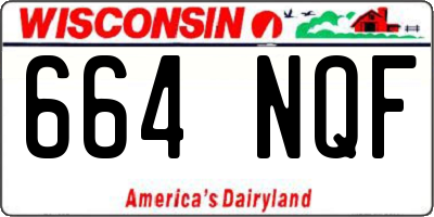 WI license plate 664NQF