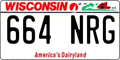 WI license plate 664NRG