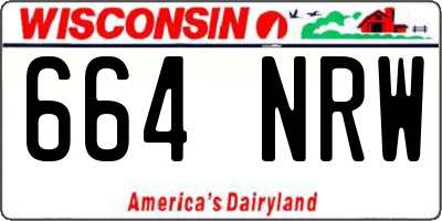 WI license plate 664NRW
