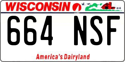 WI license plate 664NSF