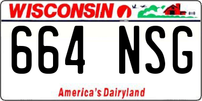 WI license plate 664NSG