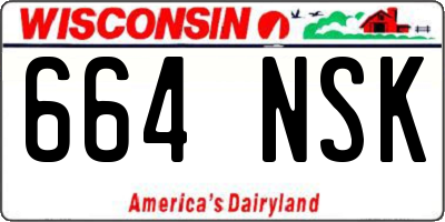 WI license plate 664NSK
