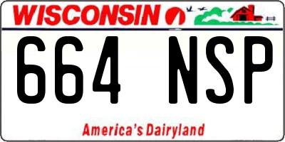 WI license plate 664NSP