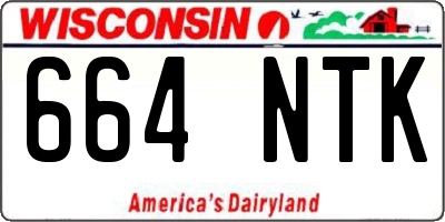 WI license plate 664NTK