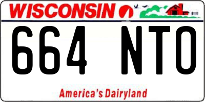 WI license plate 664NTO