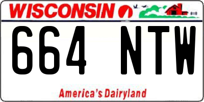 WI license plate 664NTW