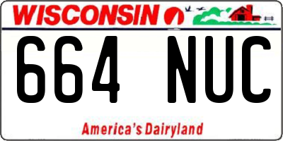 WI license plate 664NUC