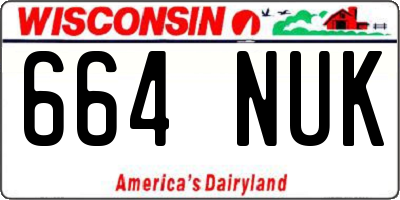 WI license plate 664NUK