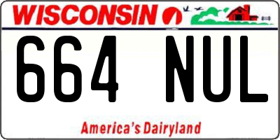 WI license plate 664NUL
