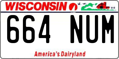 WI license plate 664NUM