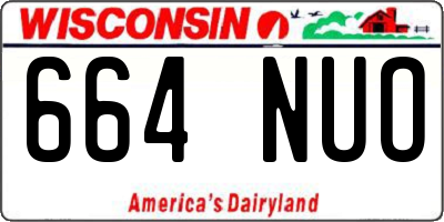 WI license plate 664NUO