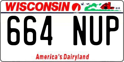 WI license plate 664NUP