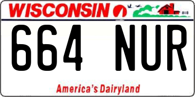 WI license plate 664NUR