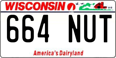 WI license plate 664NUT