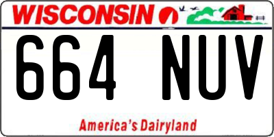 WI license plate 664NUV