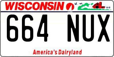 WI license plate 664NUX