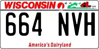 WI license plate 664NVH