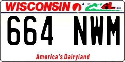 WI license plate 664NWM