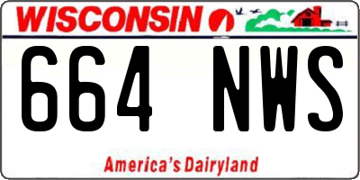 WI license plate 664NWS