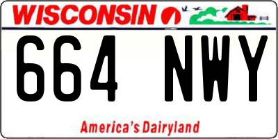 WI license plate 664NWY