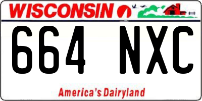 WI license plate 664NXC