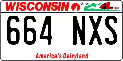 WI license plate 664NXS