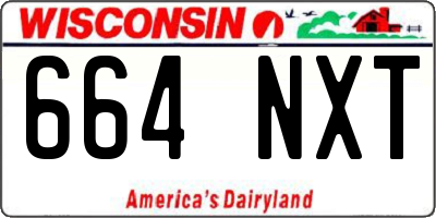 WI license plate 664NXT