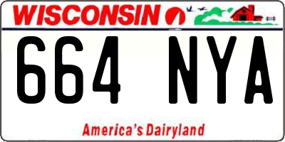 WI license plate 664NYA