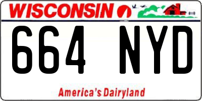 WI license plate 664NYD
