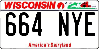 WI license plate 664NYE