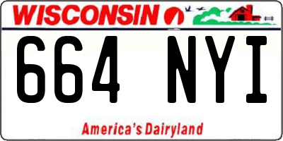 WI license plate 664NYI