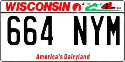 WI license plate 664NYM