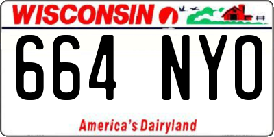 WI license plate 664NYO