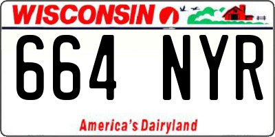 WI license plate 664NYR