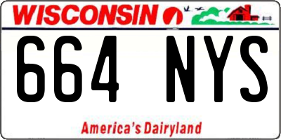 WI license plate 664NYS