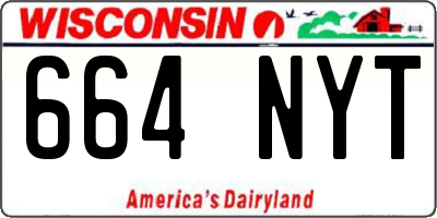 WI license plate 664NYT