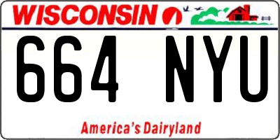 WI license plate 664NYU