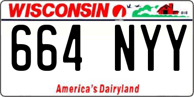 WI license plate 664NYY