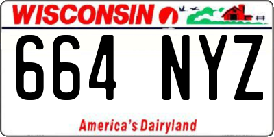 WI license plate 664NYZ