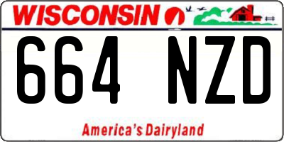 WI license plate 664NZD