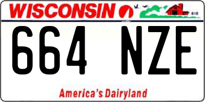 WI license plate 664NZE