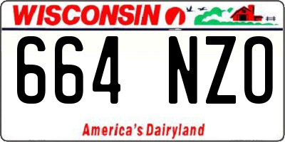 WI license plate 664NZO