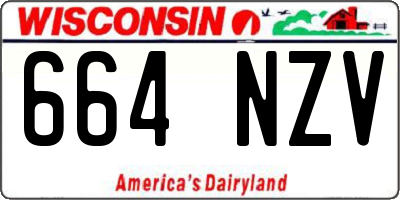 WI license plate 664NZV